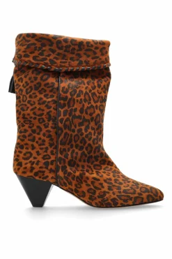 Isabel Marant BROWN Suede heeled ankle boots `Dalby`