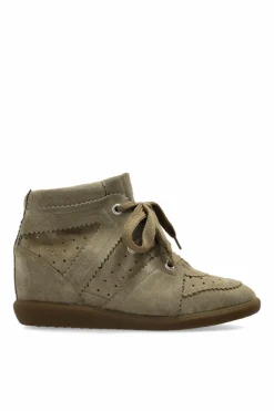 Isabel Marant GREEN Suede Bobby wedge boots