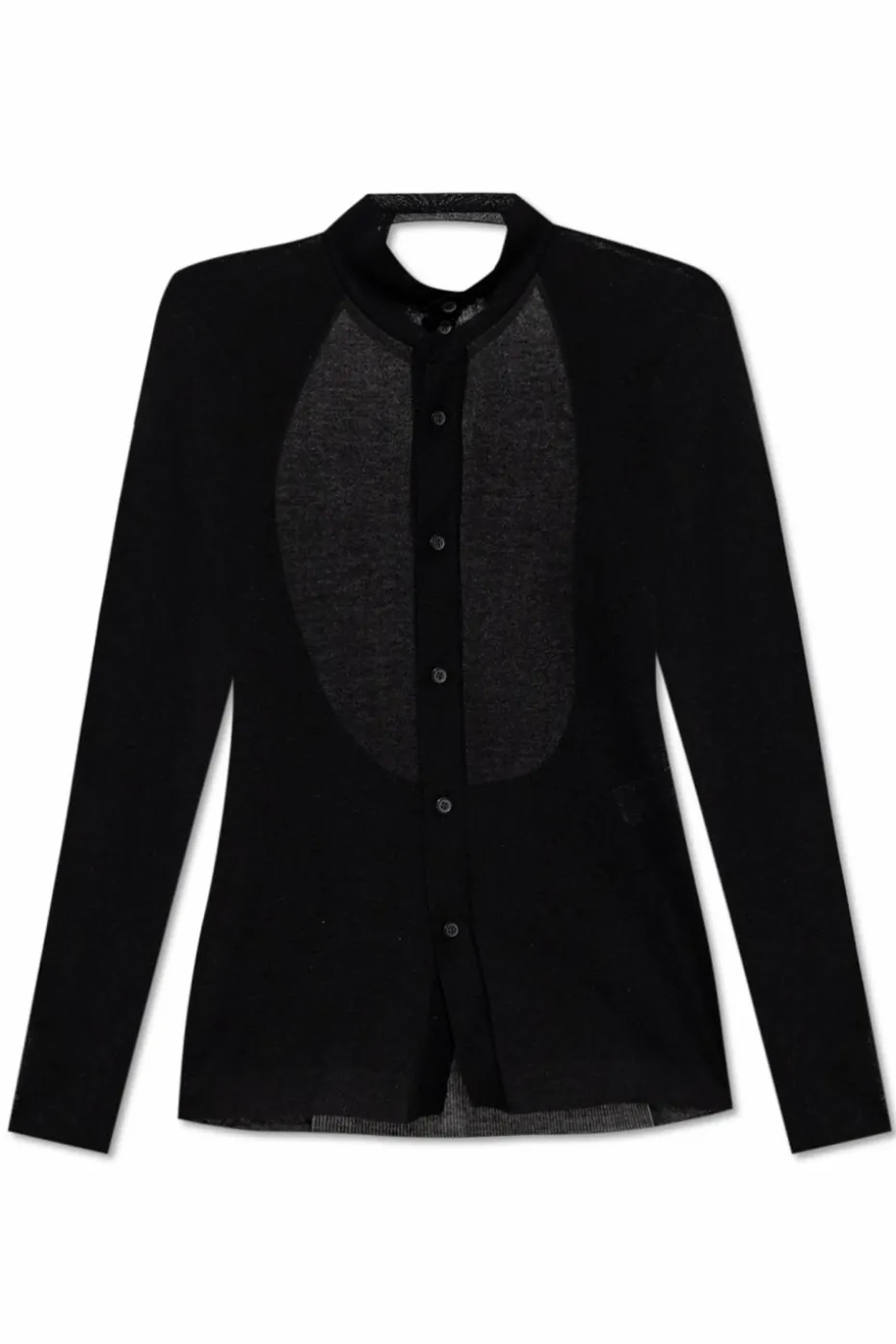 Issey Miyake BLACK Cardigan with cut-out
