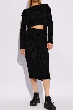 Issey Miyake BLACK Pleated Cardigan by Issey Miyake