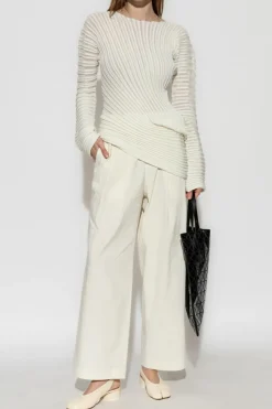 Issey Miyake cream Pleated top