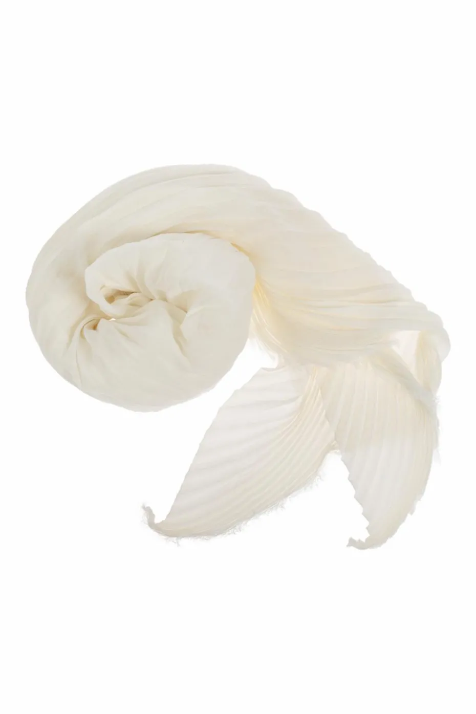 Issey Miyake cream Pleated scarf