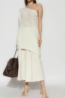Issey Miyake cream Pleated top