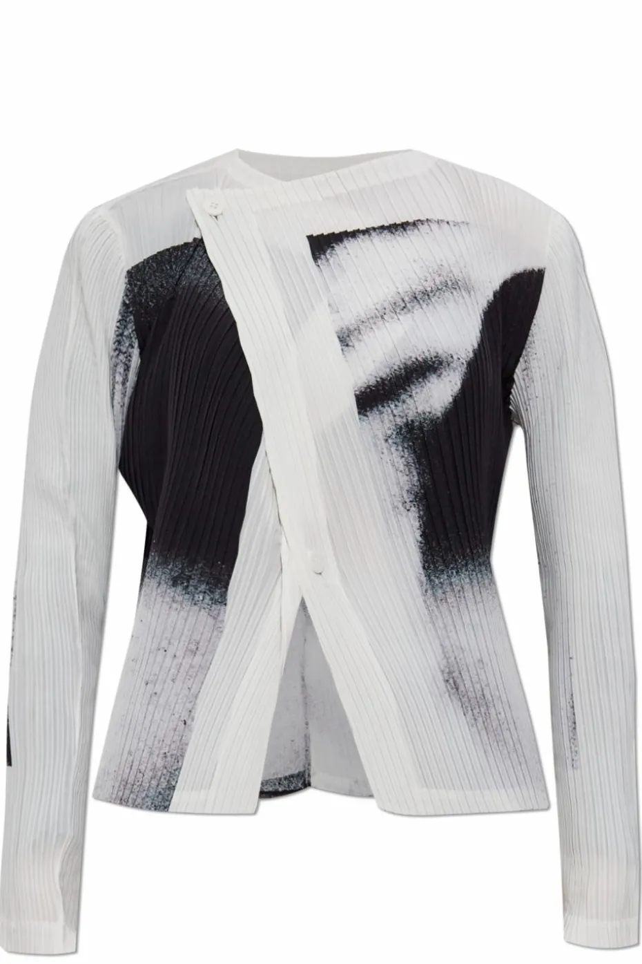 Issey Miyake WHITE Pleated cardigan