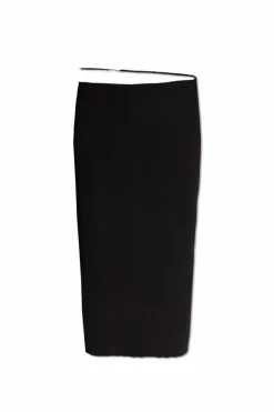 Jacquemus BLACK ‘Pralu’ ribbed skirt