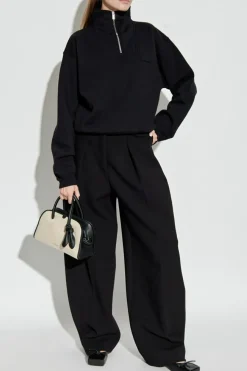 Jacquemus BLACK Sweatshirt with logo patch
