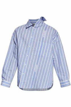 Jacquemus BLUE āCuadroā asymmetrical shirt