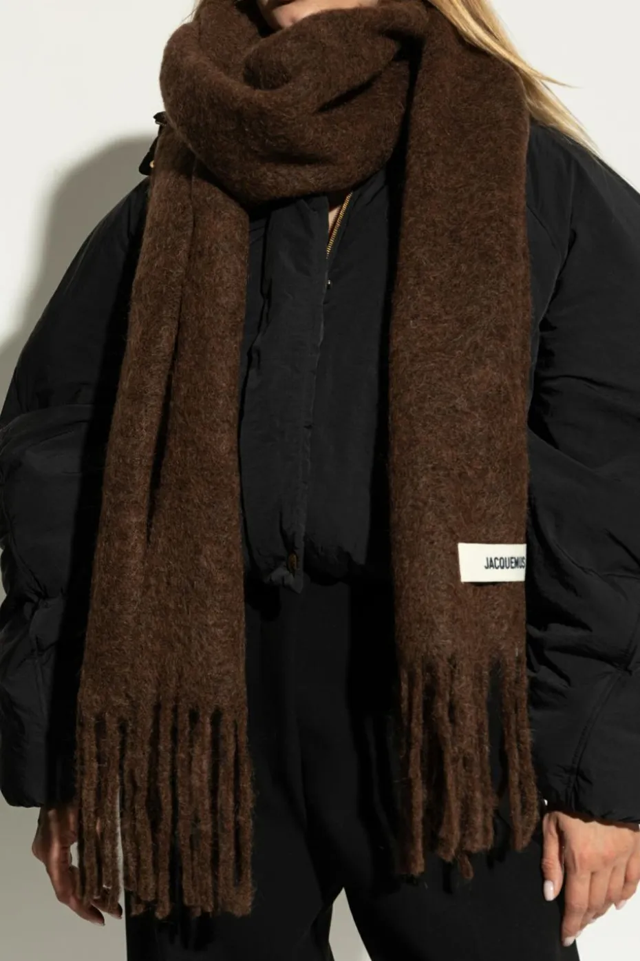 Jacquemus BROWN Scarf with logo patch
