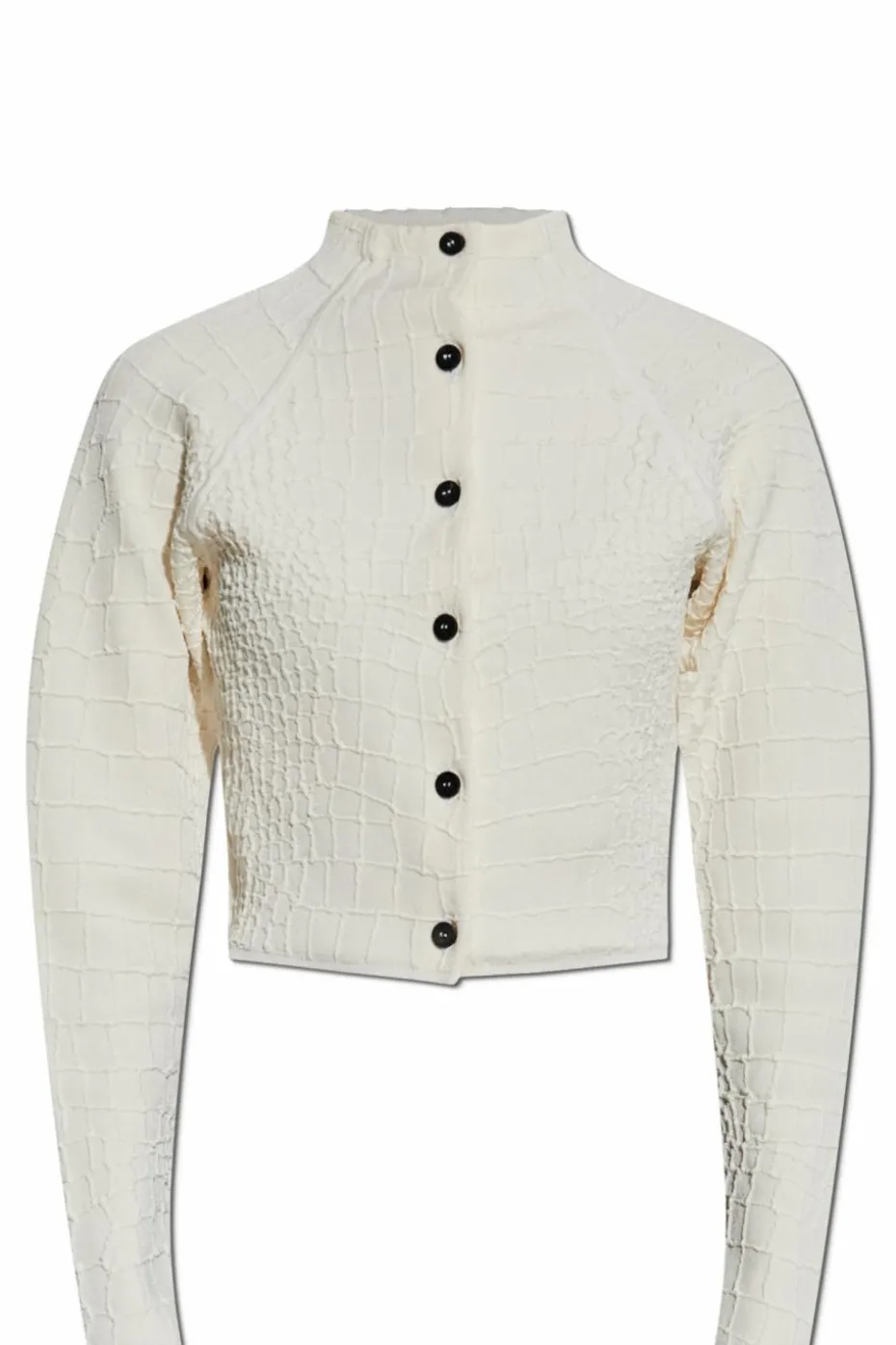 Jacquemus cream Cardigan with stand-up collar