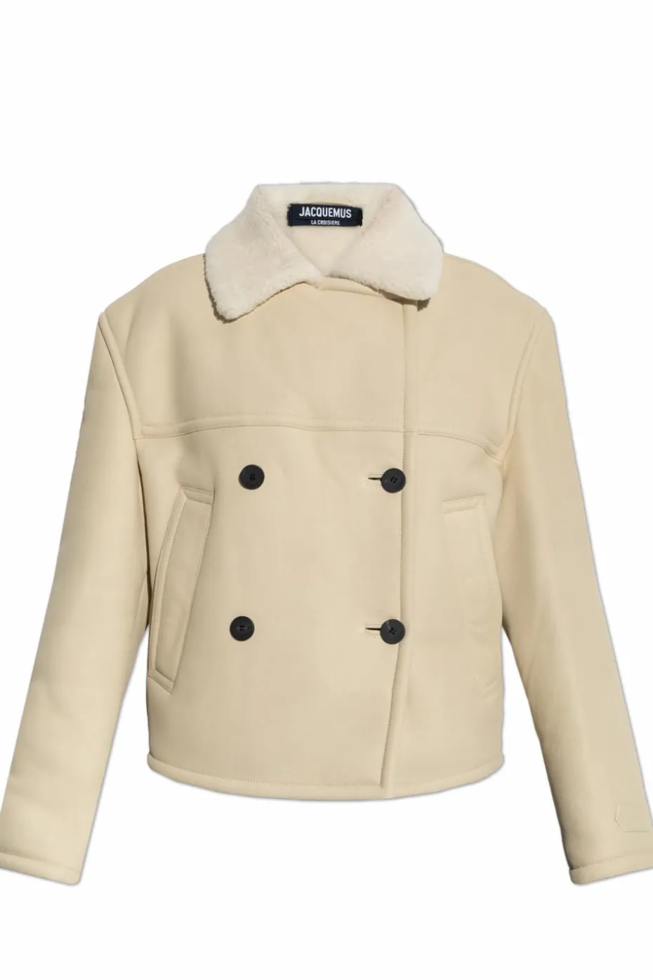 Jacquemus cream Double-breasted shearling coat