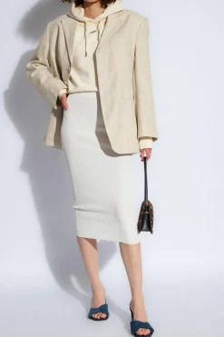 Jacquemus cream Hoodie with logo