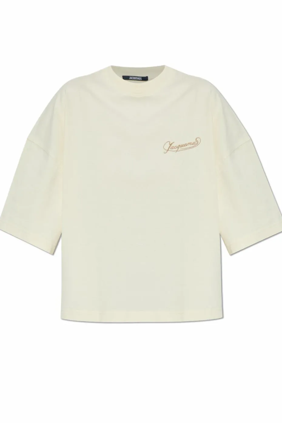 Jacquemus cream Oversize T-shirt with embroidered logo