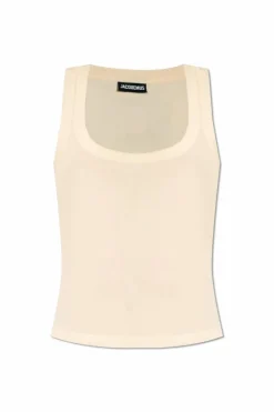 Jacquemus cream Ribbed sleeveless top