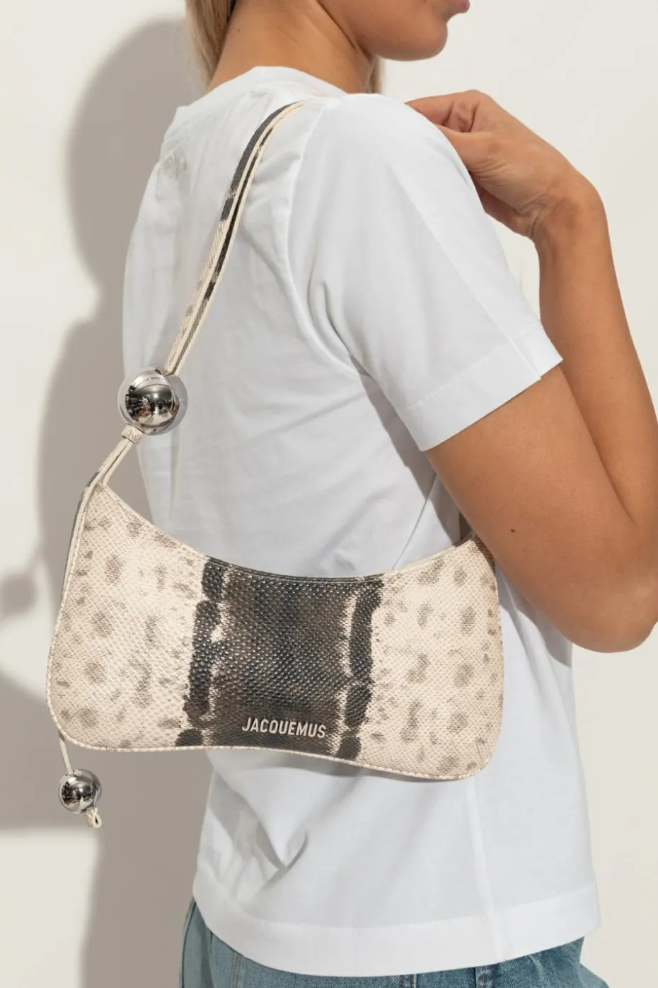 Jacquemus cream Shoulder bag "Le Bisou Perle"