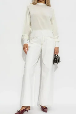Jacquemus cream Sweater with logo