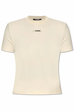 Jacquemus cream T-shirt with logo patch
