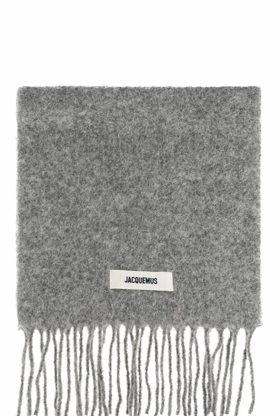 Jacquemus GREY Scarf with logo patch