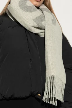 Jacquemus GREY Wool scarf with logo