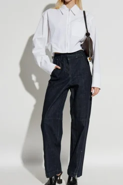 Jacquemus NAVY BLUE Jeans with logo