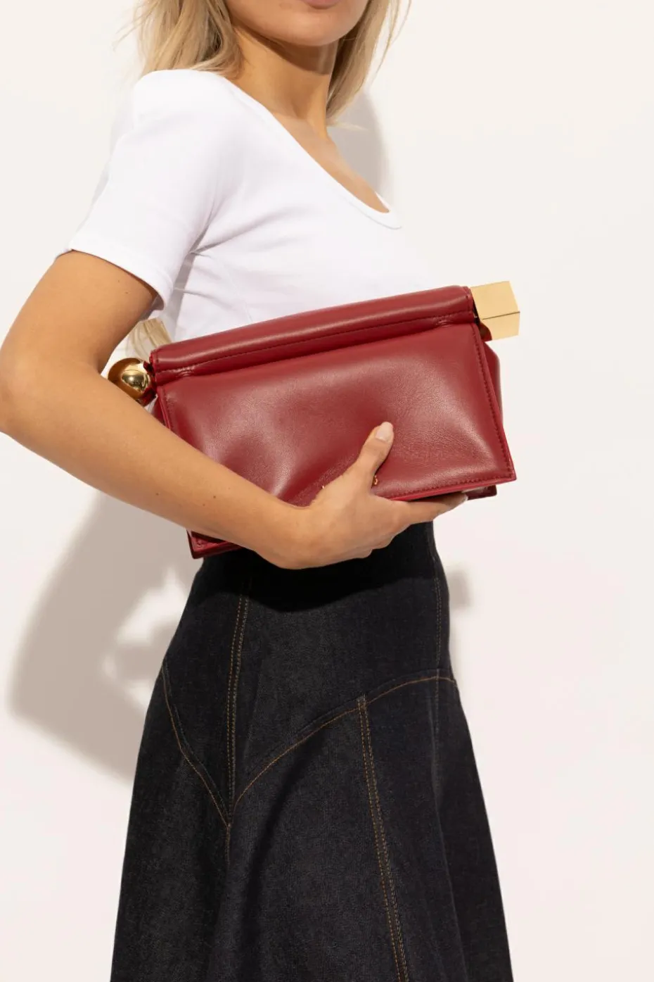 Jacquemus RED Handbag `La Pochette Rond`