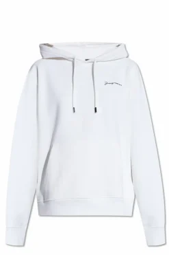 Jacquemus WHITE āBrodeā hoodie with logo