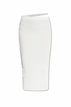 Jacquemus WHITE āPraluā ribbed skirt