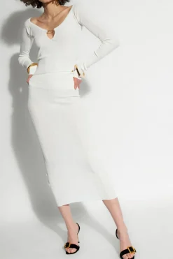 Jacquemus WHITE ‘Pralu’ ribbed skirt