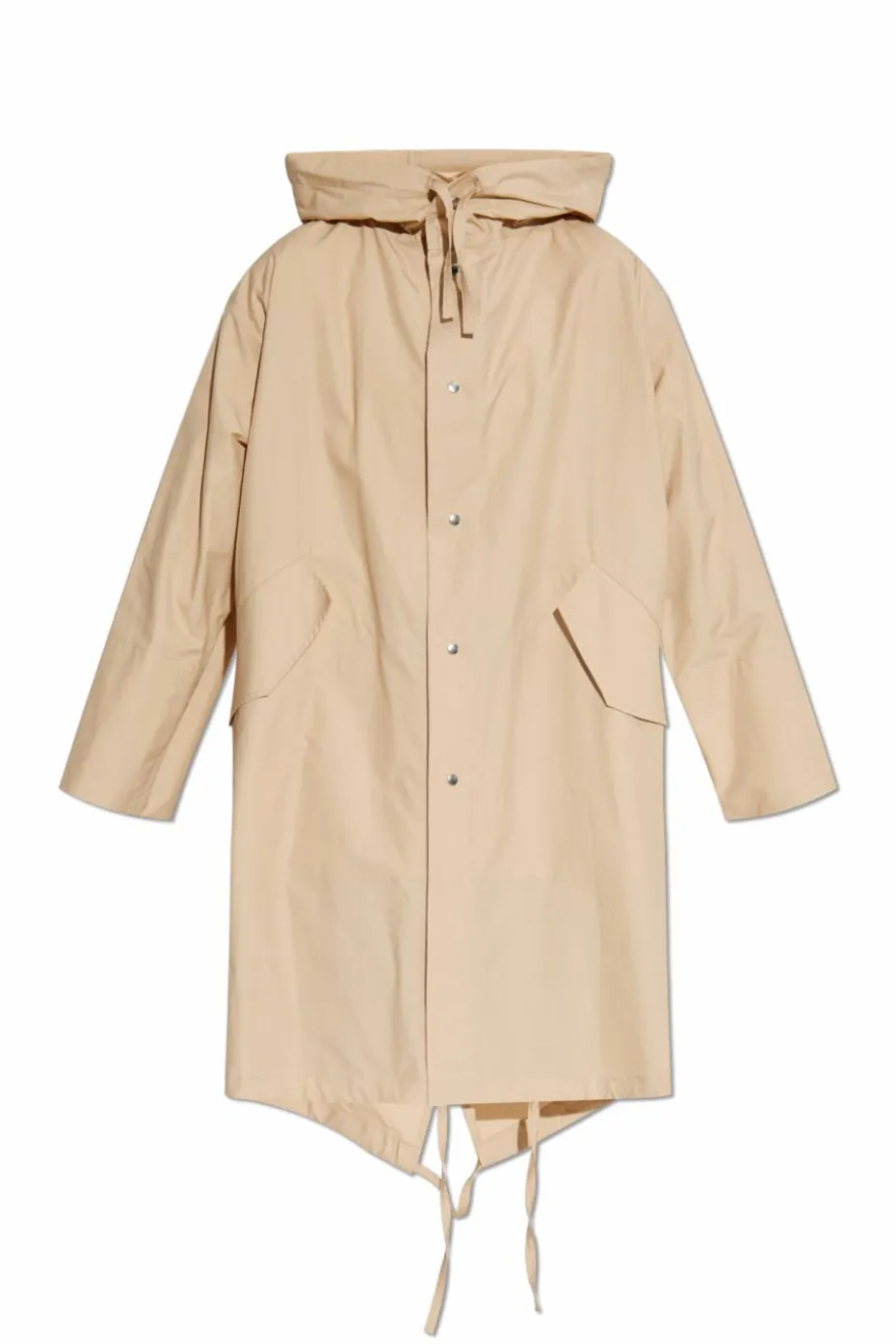 JIL SANDER beige Cotton parka with hood