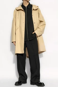 JIL SANDER beige Hooded coat