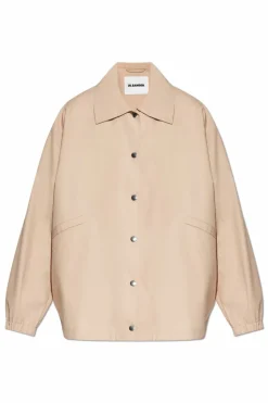 JIL SANDER beige Loose-fitting cotton jacket