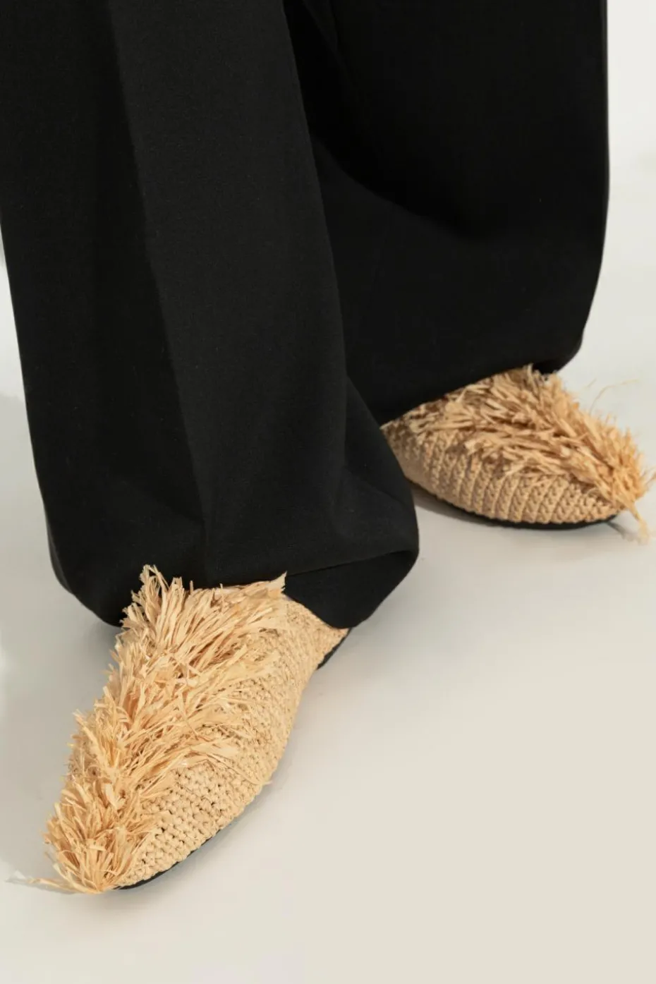 JIL SANDER+ beige Raffia Sandals