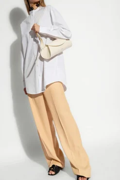JIL SANDER beige Wide leg trousers