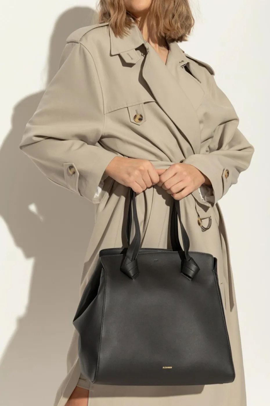 JIL SANDER BLACK Bag ‘Knot Tote Medium’
