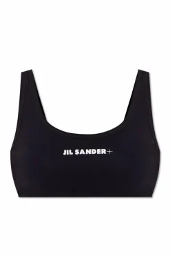 JIL SANDER+ BLACK Bikini top with logo