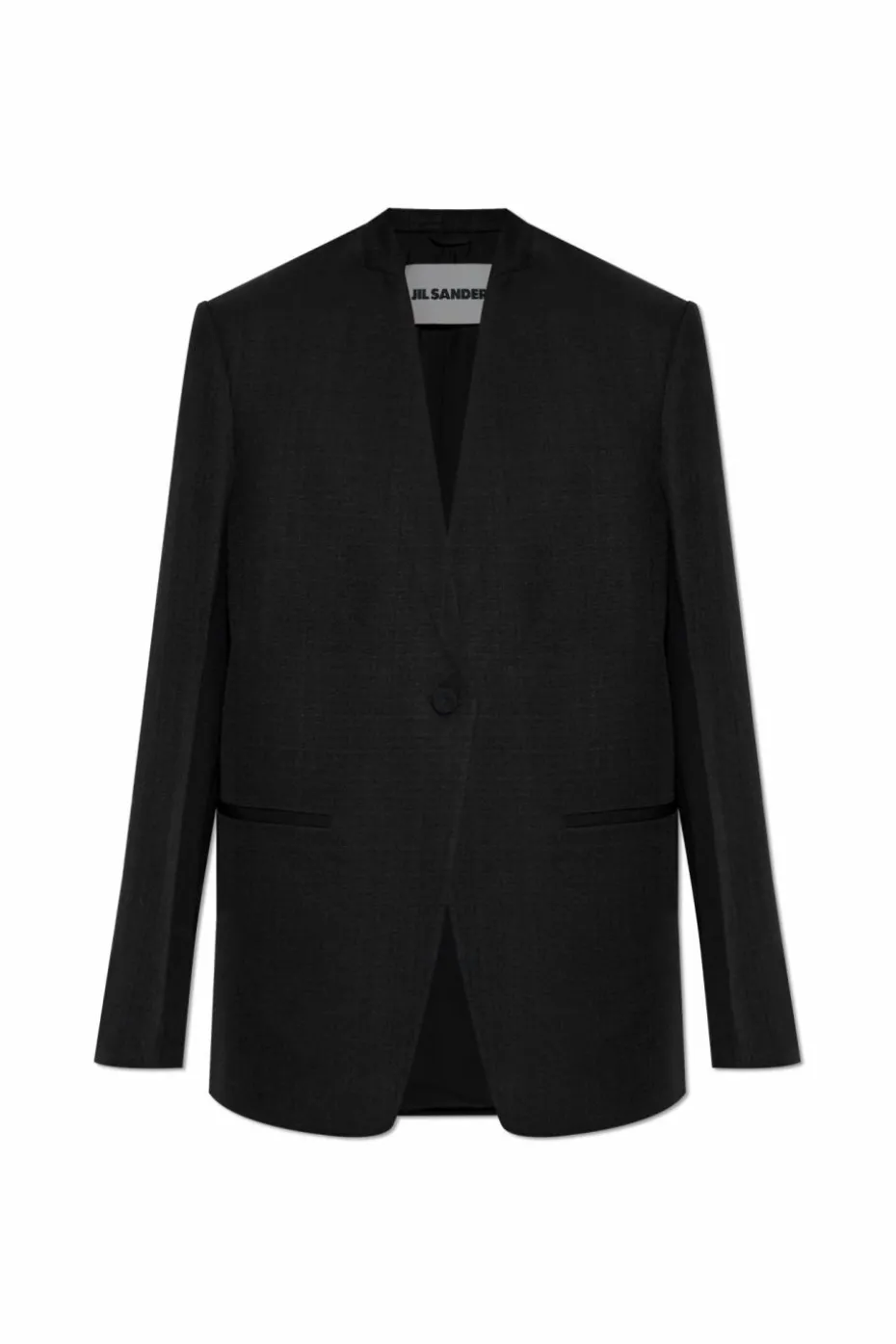 JIL SANDER BLACK Blazer with silk trim