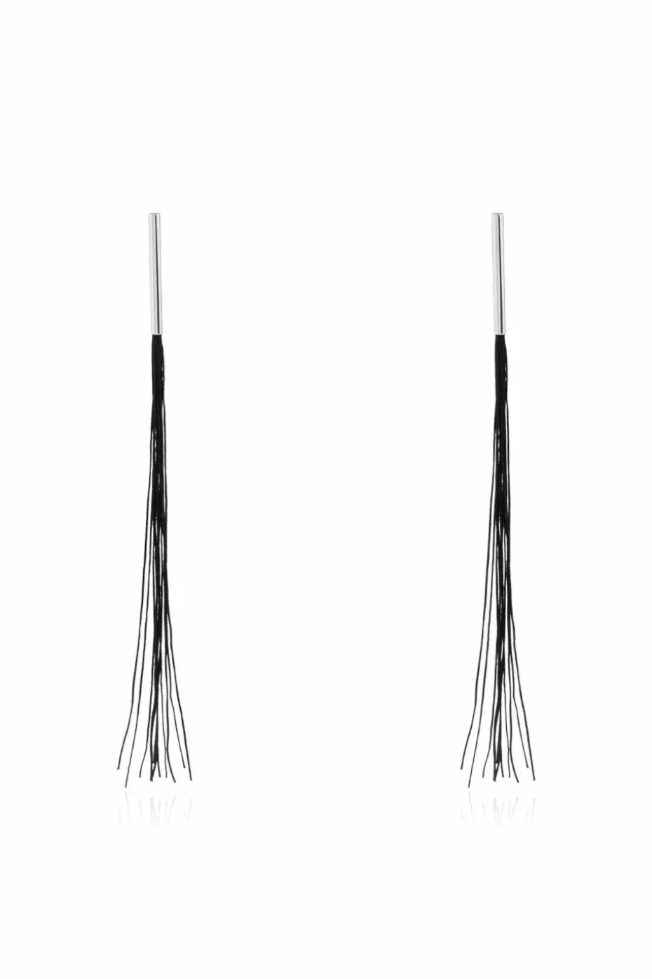 JIL SANDER BLACK Brass earrings