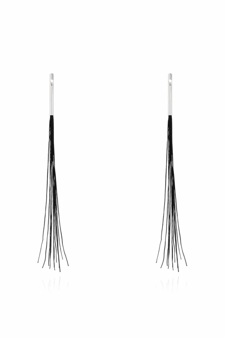 JIL SANDER BLACK Brass earrings