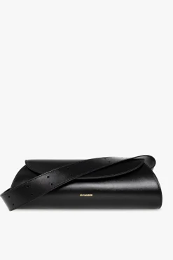 JIL SANDER BLACK ‘Cannolo Medium’ shoulder bag