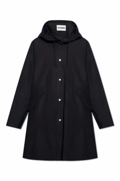 JIL SANDER BLACK Coat with logo
