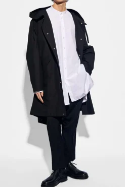 JIL SANDER BLACK Coat with logo