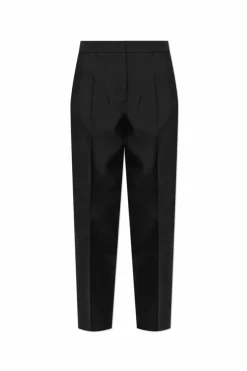 JIL SANDER BLACK Creased trousers