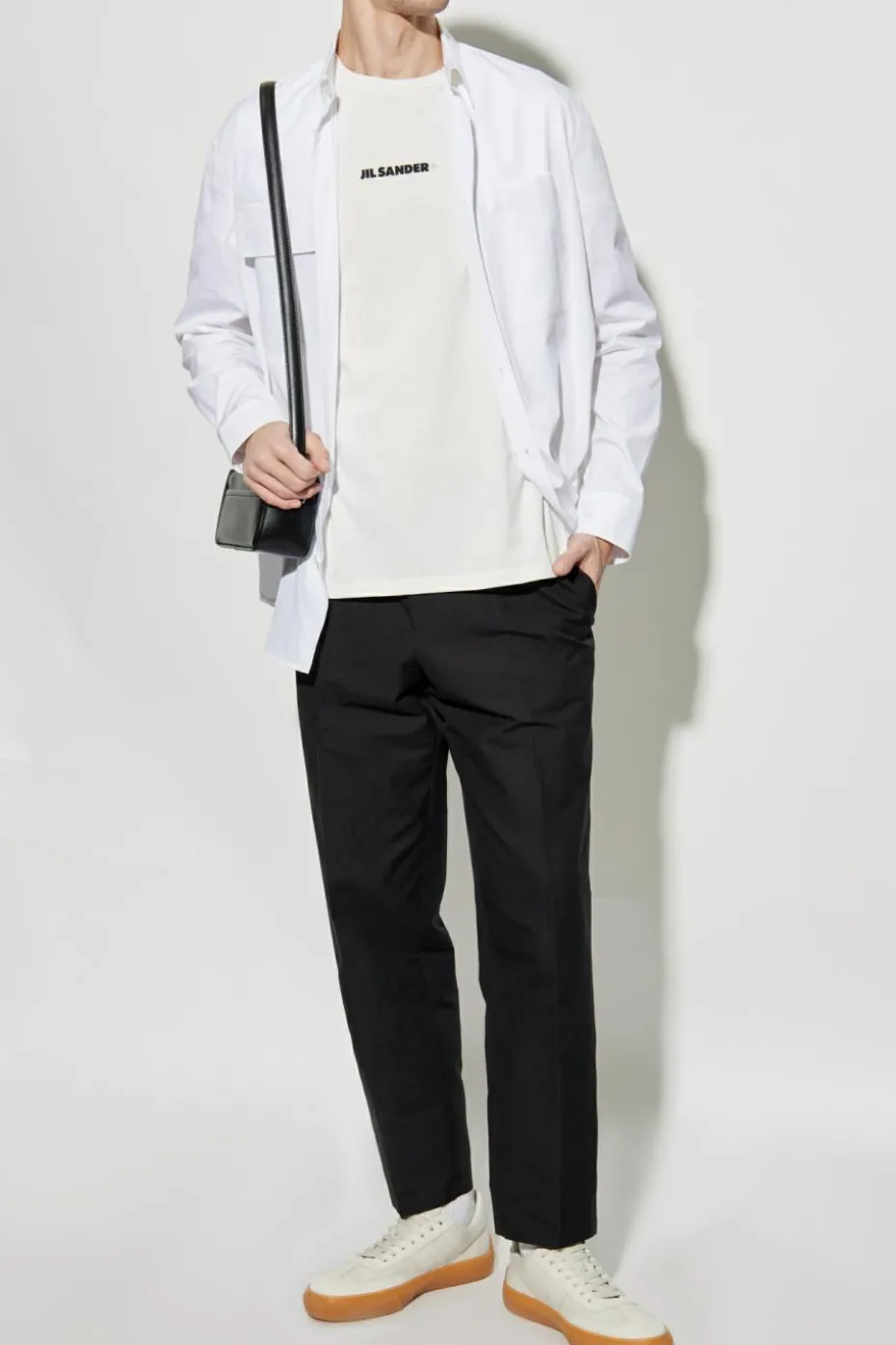 JIL SANDER BLACK Creased pants
