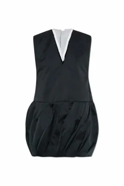 JIL SANDER BLACK Dress with a V-neckline
