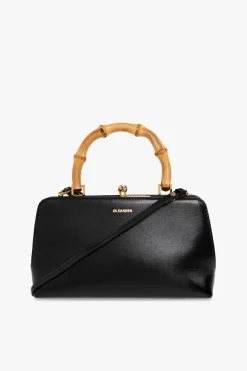 JIL SANDER BLACK ‘Goji Bamboo Mini’ shoulder bag
