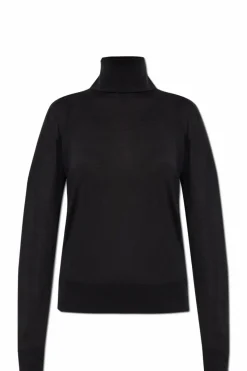JIL SANDER BLACK Golf with wool finish