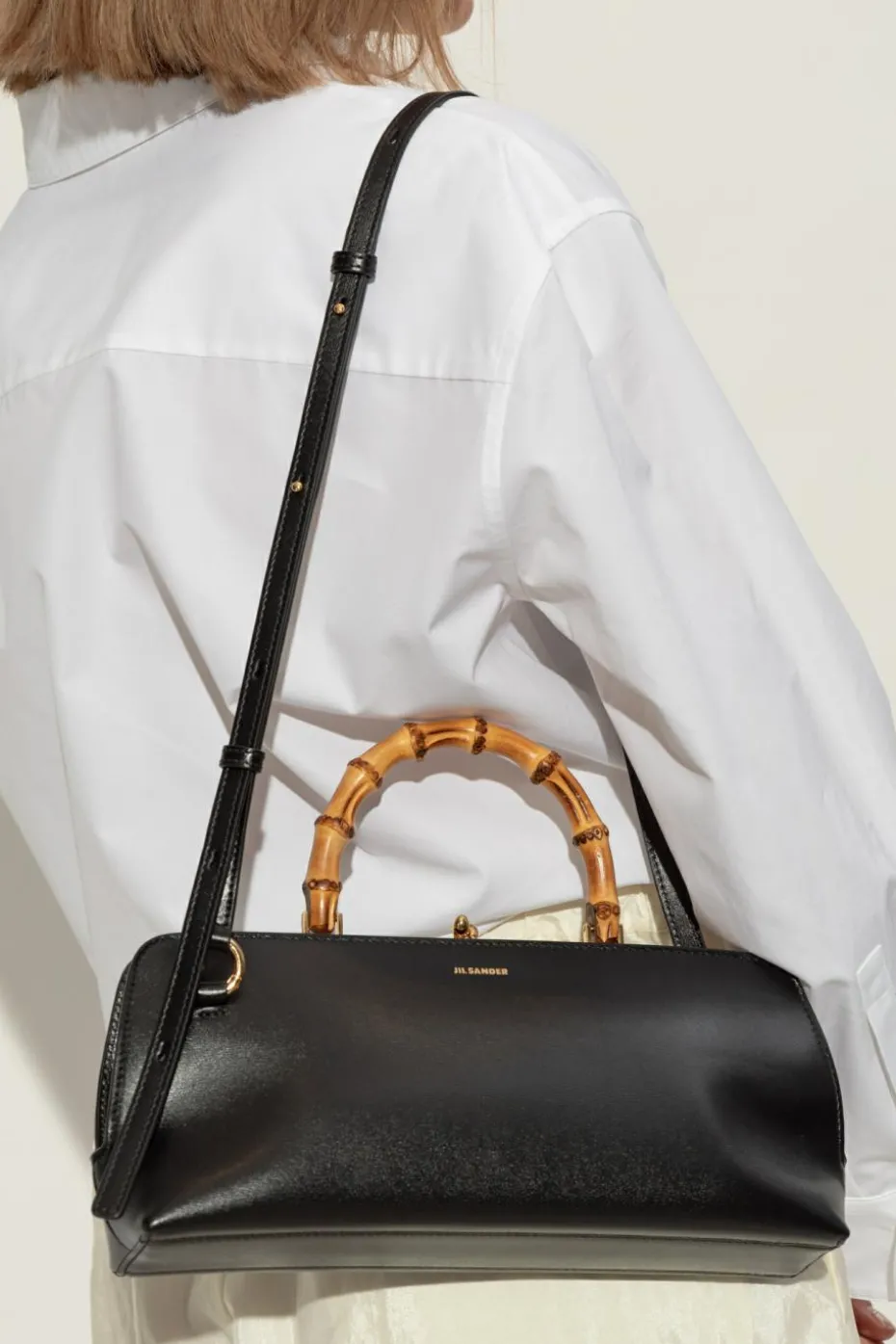 JIL SANDER BLACK Handbag Goji Bambo Small