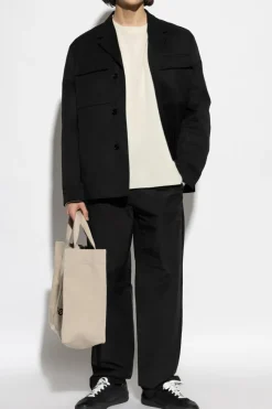 JIL SANDER BLACK Jacket with collar