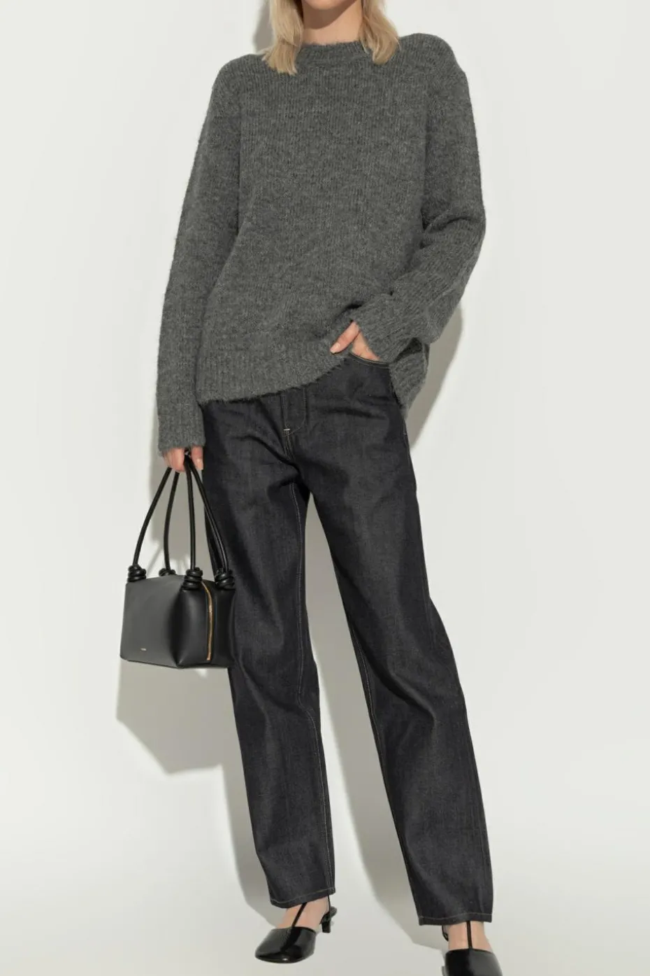 JIL SANDER BLACK Jeans with logo