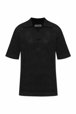 JIL SANDER BLACK Knit polo