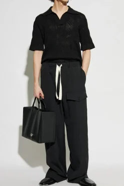 JIL SANDER BLACK Knit polo